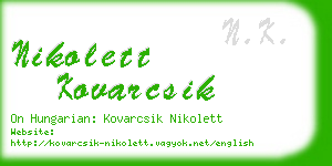 nikolett kovarcsik business card